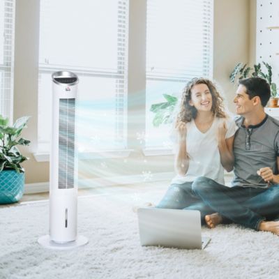 Portable Air Cooler, Evaporative Ice Cooling Fan Humidifier Unit w/ RC