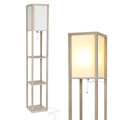 Maxwell 63" LED Shelf Column Floor Lamp with Lantern Shade