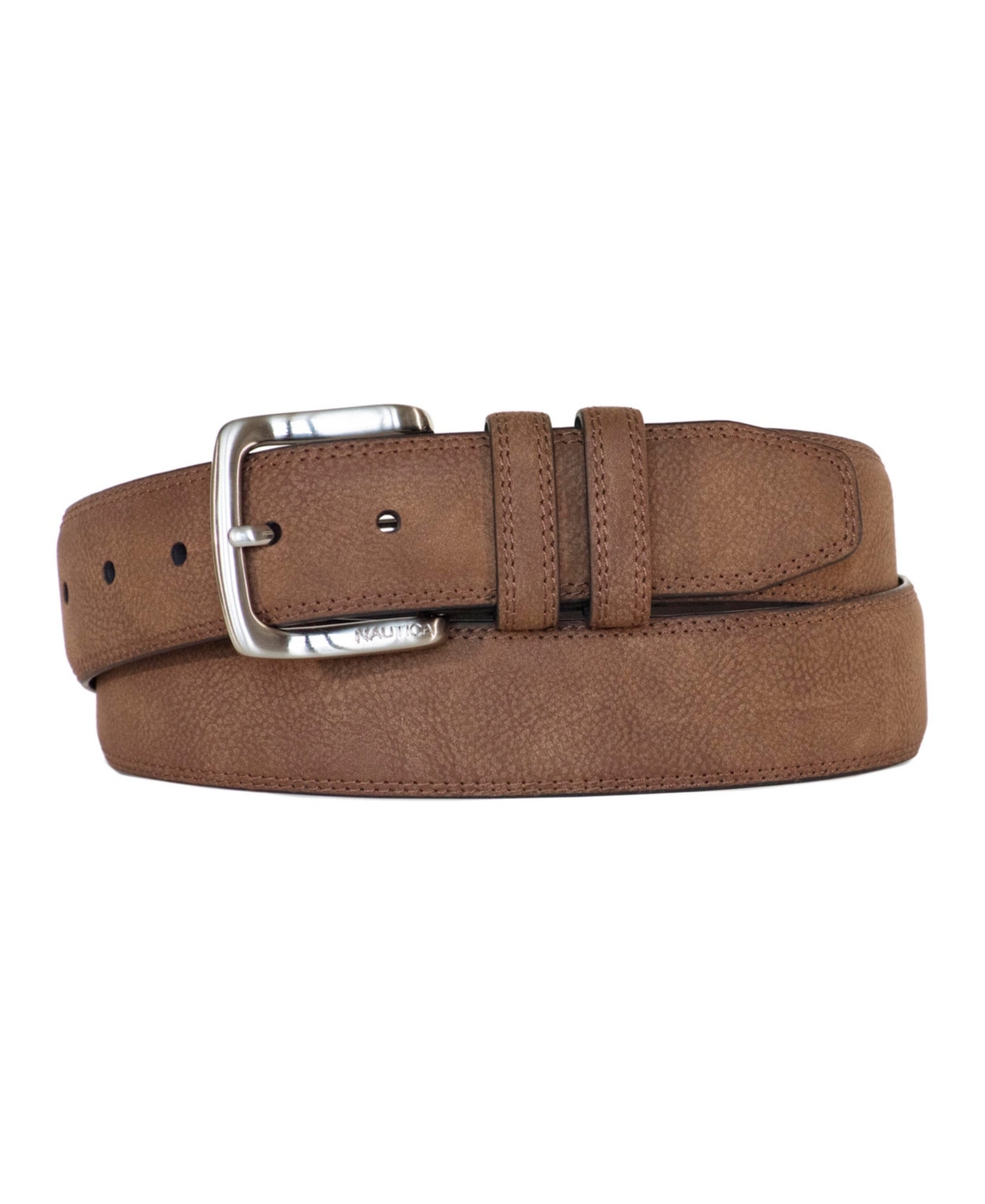 Nautica Men's Casual Padded Leather Belt In Tan