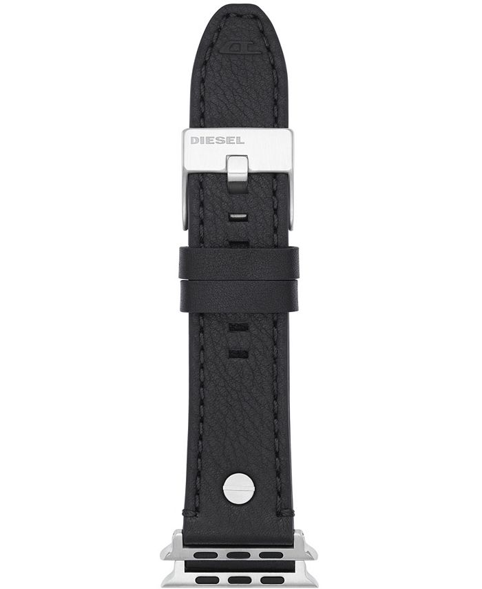 Diesel Women's Black Leather Band for Apple Watch, 42mm, 44mm
