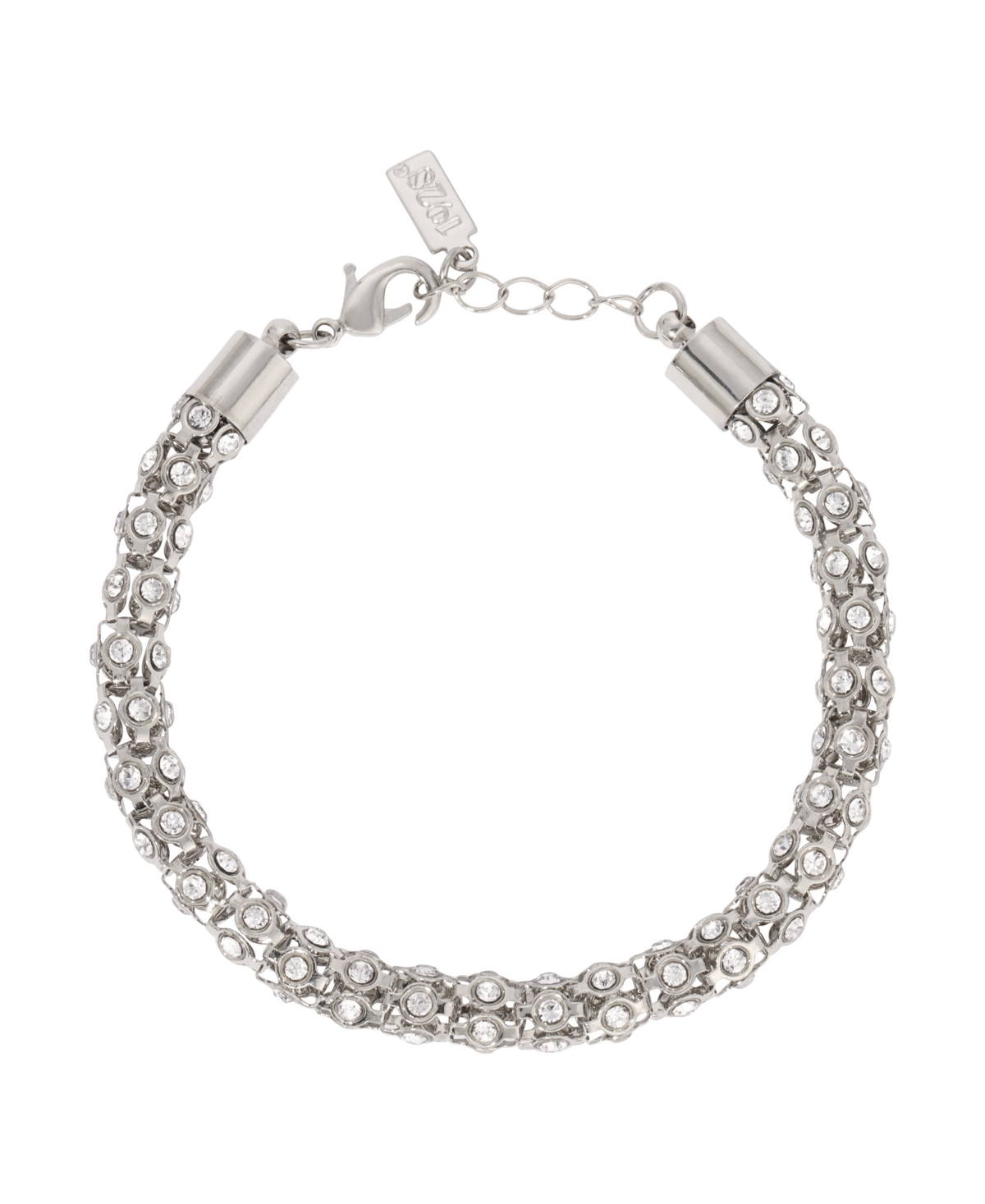 2028 Silver-tone Crystal Stone Bracelet In White
