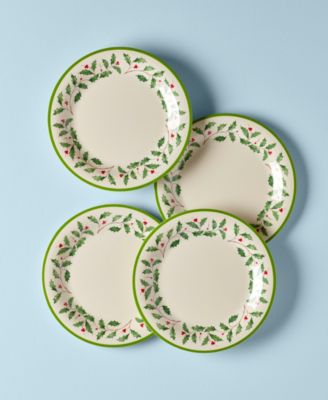Holiday Melamine Dinner Plates, Set of 4