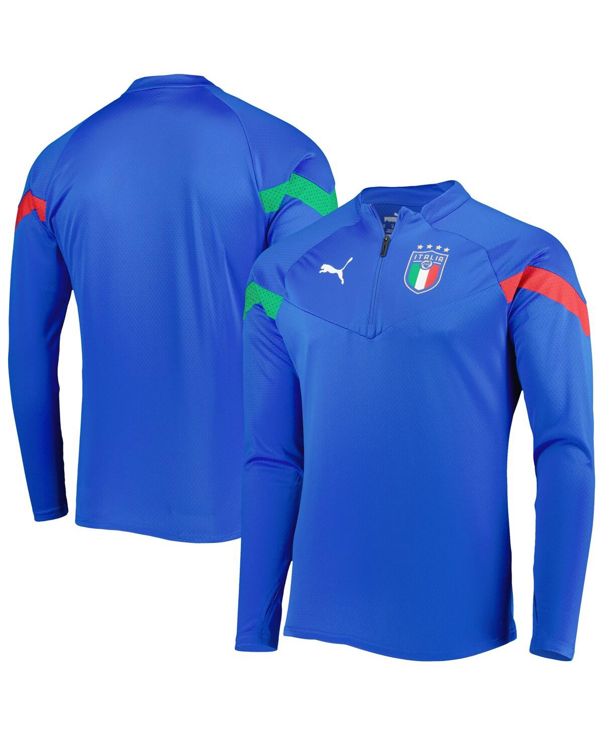 Men's Puma Blue Italy National Team Raglan DryCELL Quarter-Zip Training Top