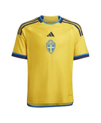 Big Boys Yellow Sweden National Team 2022/23 Home Replica Jersey