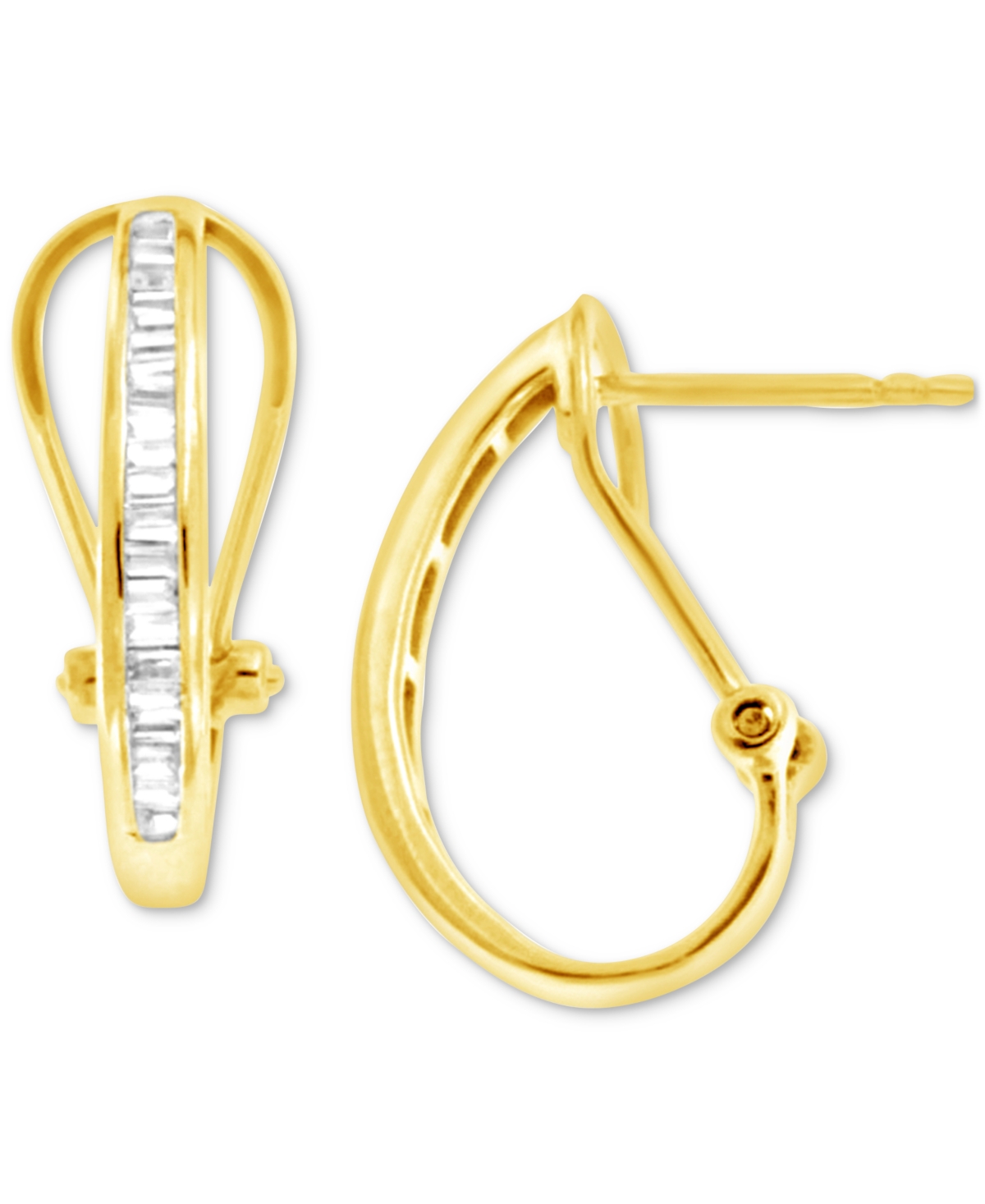 Diamond Baguette Hoop Earrings (1/2 ct. t.w.) in 14k White or- Yellow Gold