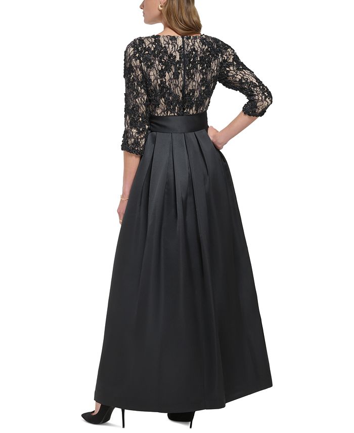 Jessica Howard Lace Surplice Bodice Taffeta Ball Gown Lace Surplice Bodice  Taffeta Ball Gown David's Bridal