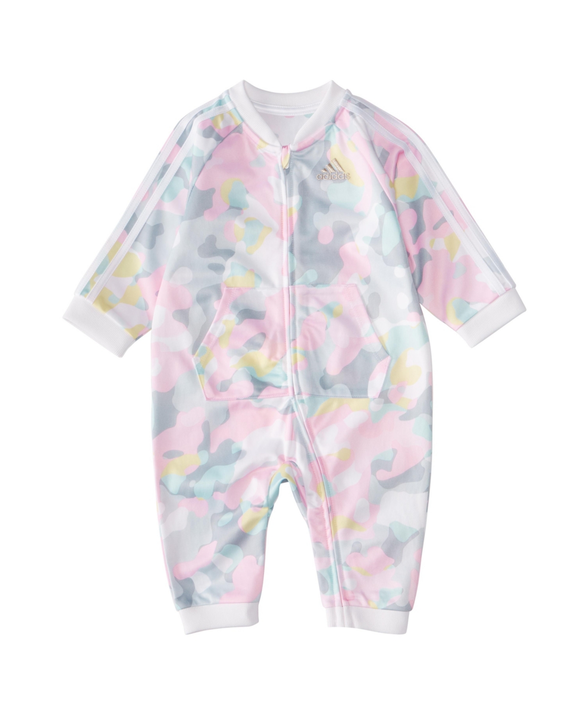 adidas Baby Girls Long Sleeve Camo Print Tricot Coveralls