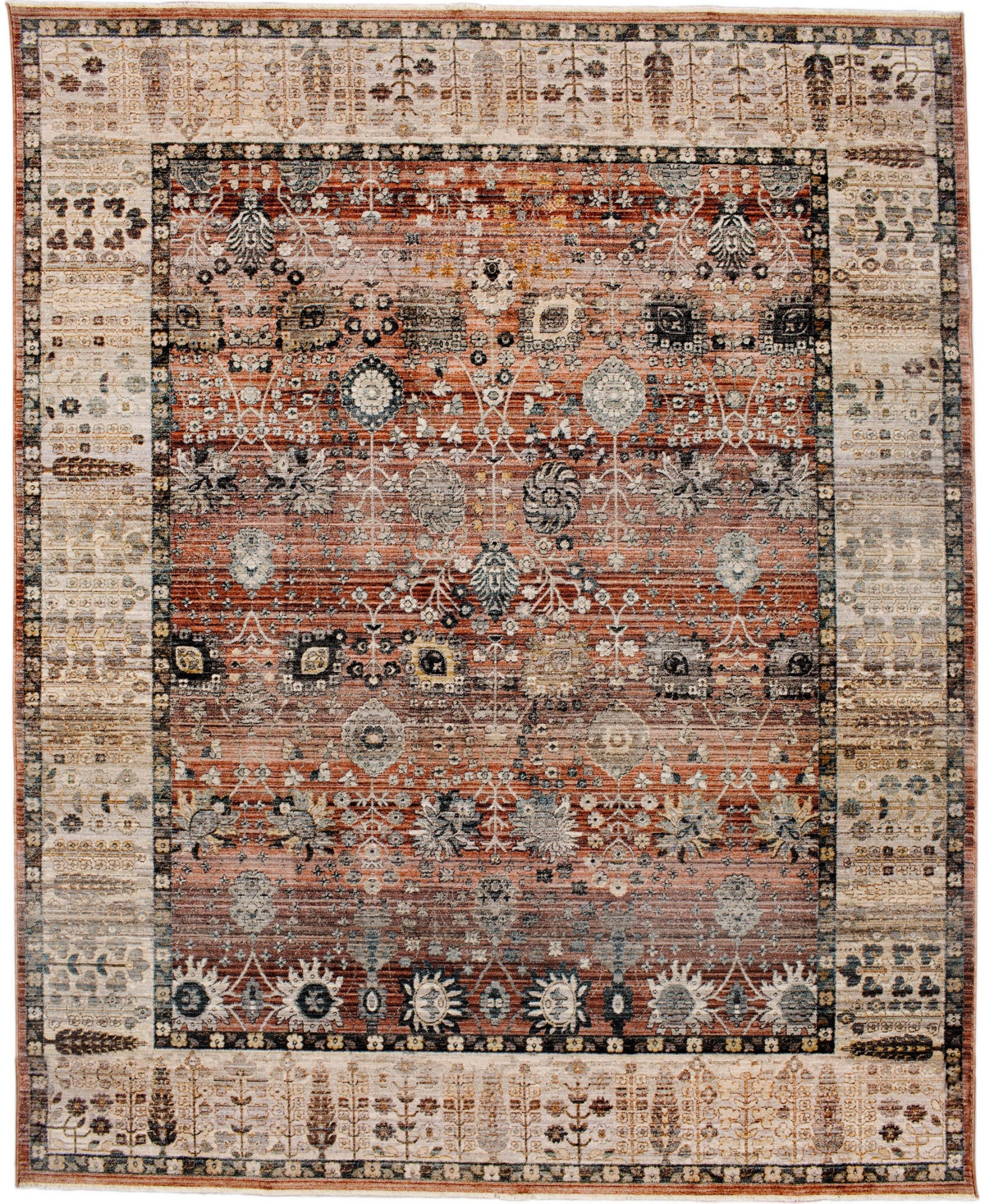 Karastan Echo Grasole 5' x 7'10in Area Rug - Denim