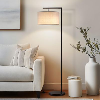 Montage Modern LED Arc Floor Lamp with Drum Shade (60"), Bulb Included