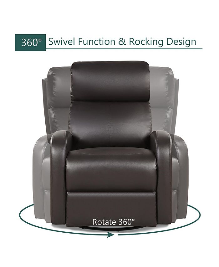 Costway Recliner Chair Swivel Rocker Manual Single Sofa Lounger Macy's