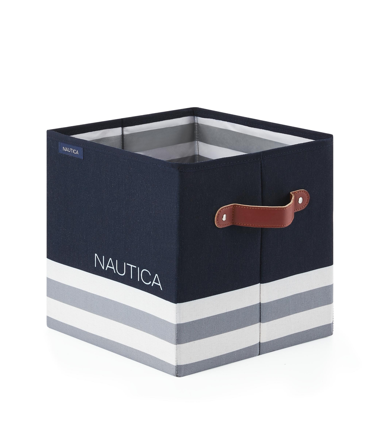 Shop Nautica Folded Storage Cube Stripe In Navy Stripe