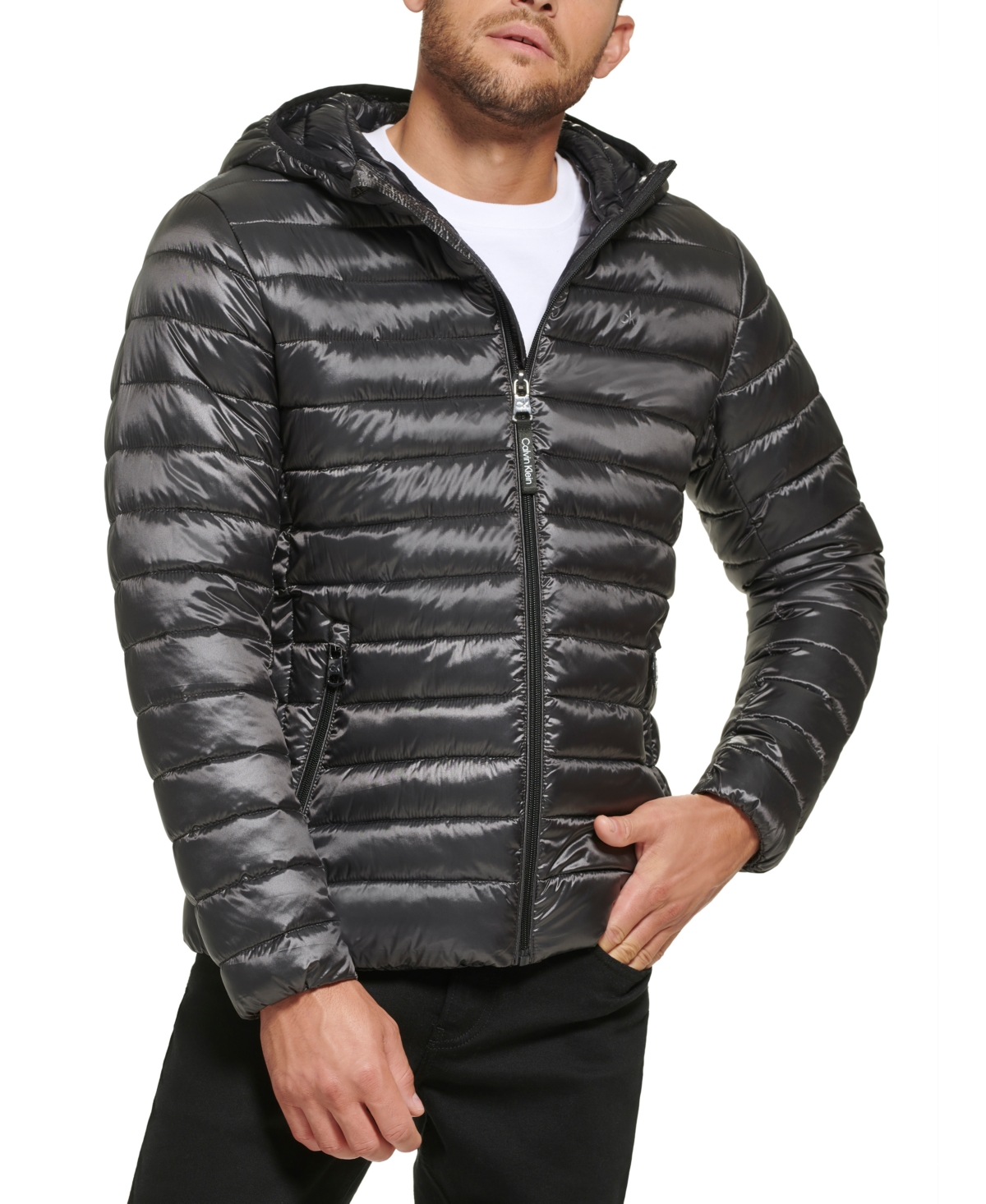 Calvin Klein Men's Hooded & Quilted Packable Jacket