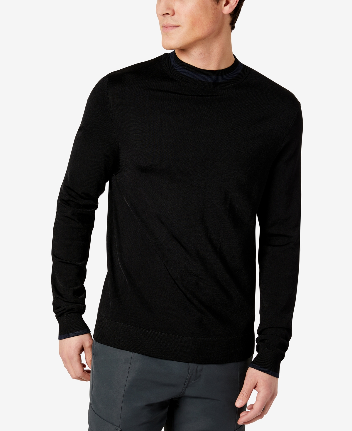 Shop Kenneth Cole Men's Slim-fit Mock Neck Sweater In Black