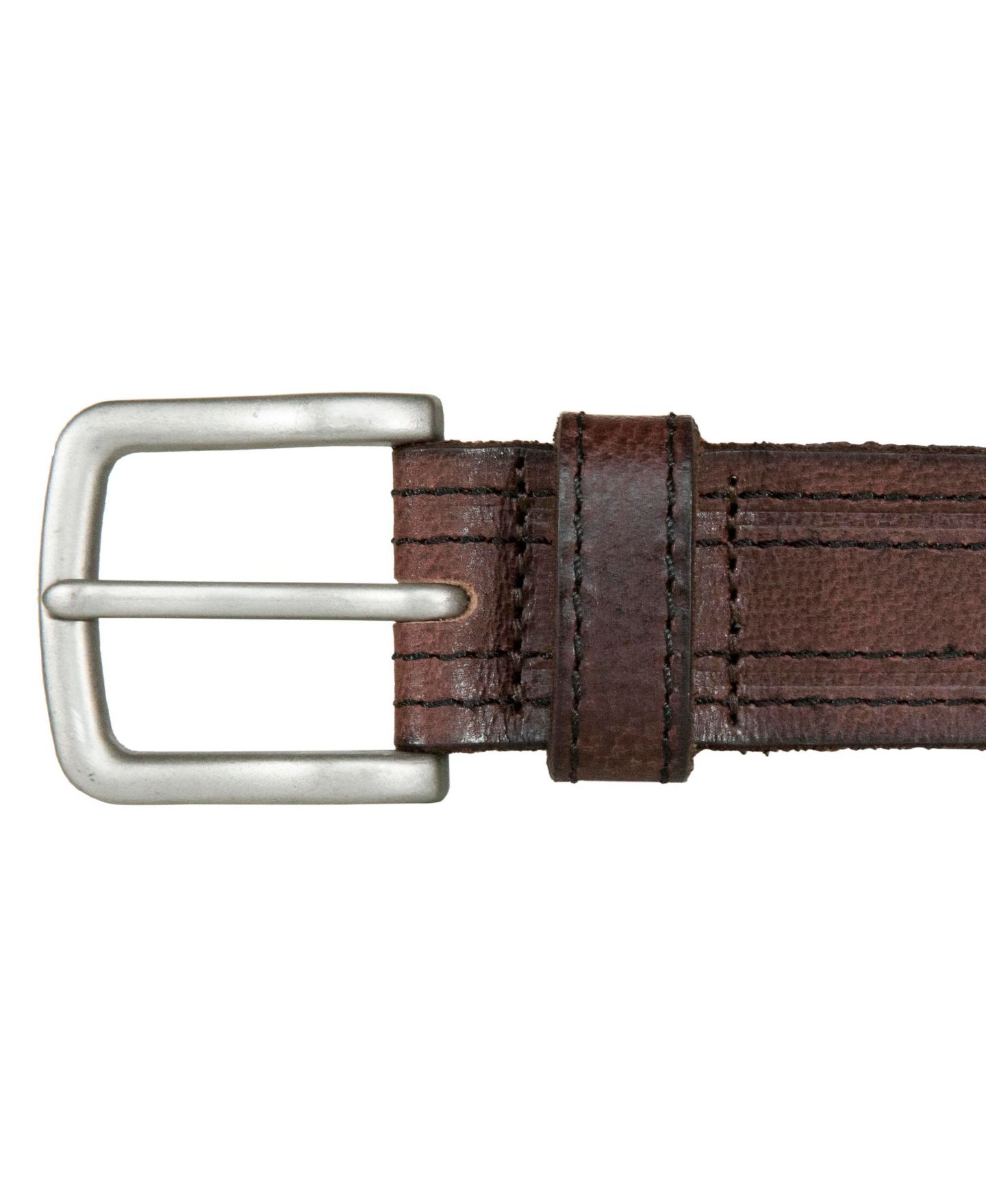 Мужской ремень Lucky Brand Antique-Like Leather Belt with Darker Stitching Detail, цвет: Коричневый — фото 2