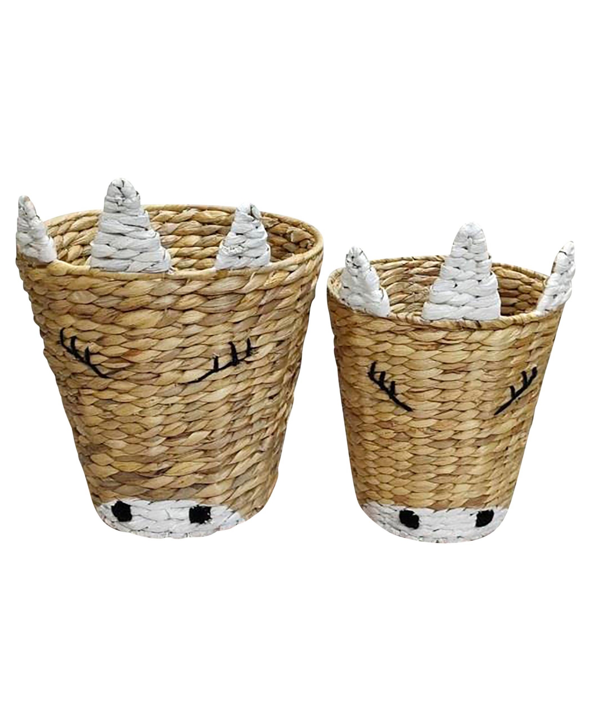 Round Unicorn Baskets, Set of 2 - Natural