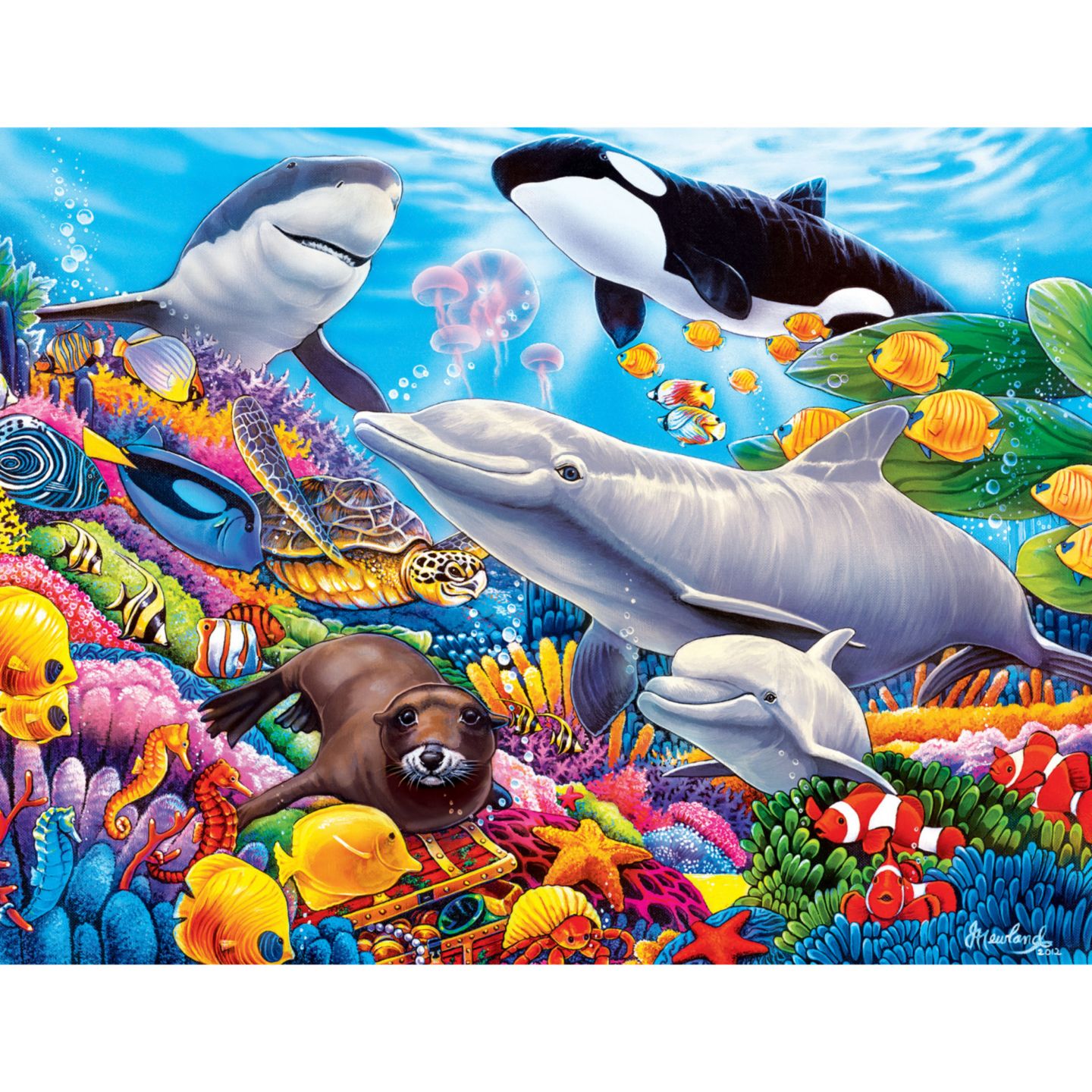 Детский пазл MasterPieces Puzzles MasterPieces World of Animals Undersea Friends 100 Piece Jigsaw Puzzle — фото 2