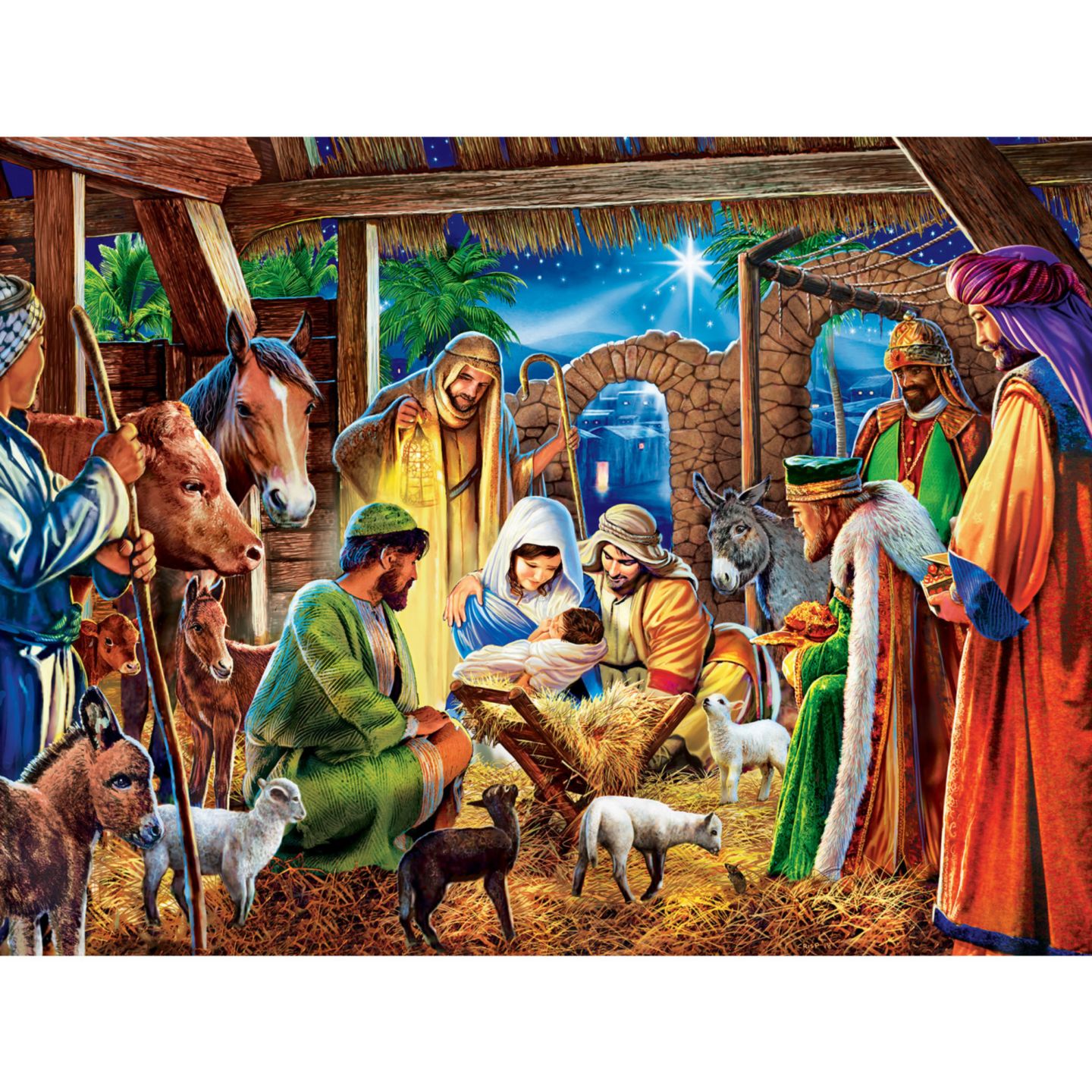Пазл MasterPieces Puzzles Happy Holidays - Away in a Manger, 300 деталей, от 11 лет, цвет: Разноцветный — фото 2