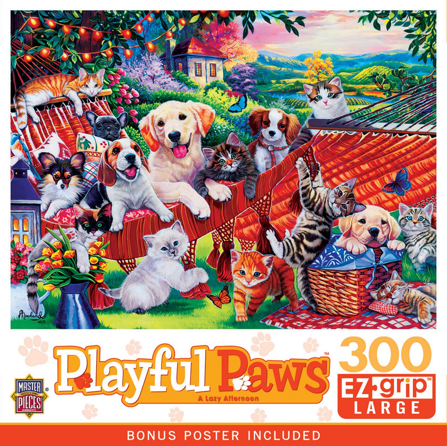 Детский пазл MasterPieces Puzzles Playful Paws 300-Piece Ez Grip Puzzle, от 8 лет, цвет: Разноцветный — фото 1
