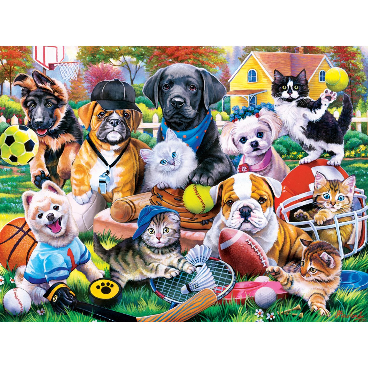 Пазл MasterPieces Puzzles Playful Paws, 300 деталей, от 14 лет, цвет: Разноцветный — фото 2