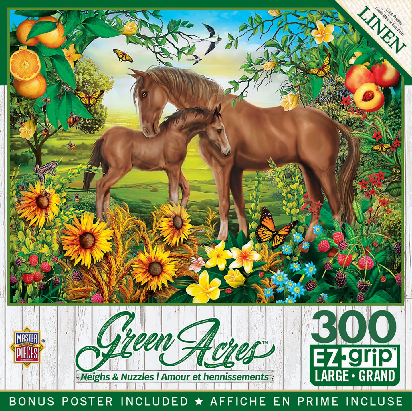Детские игрушки Masterpieces Green Acres - Neighs & Nuzzles 300 Piece EZ Grip Puzzle, цвет: Разноцветный — фото 1