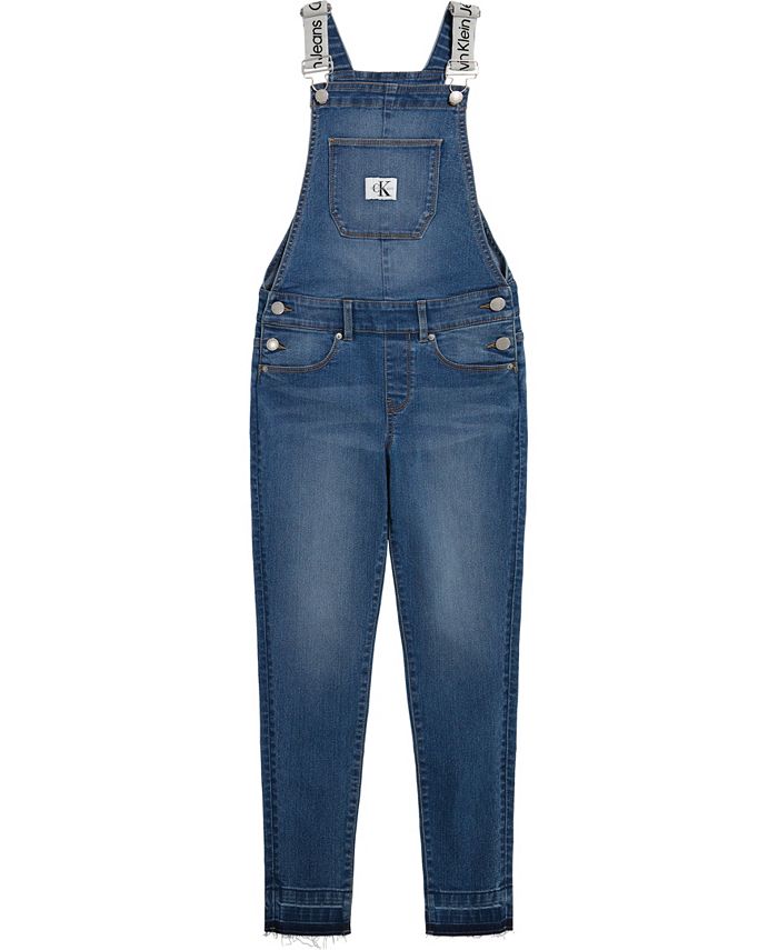 Calvin Klein Big Girls Logo Skinny Denim Overall Macy's