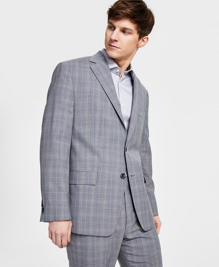 Michael Kors Men's Modern Fit Wool-Blend Plaid Suit Jacket - Macy's