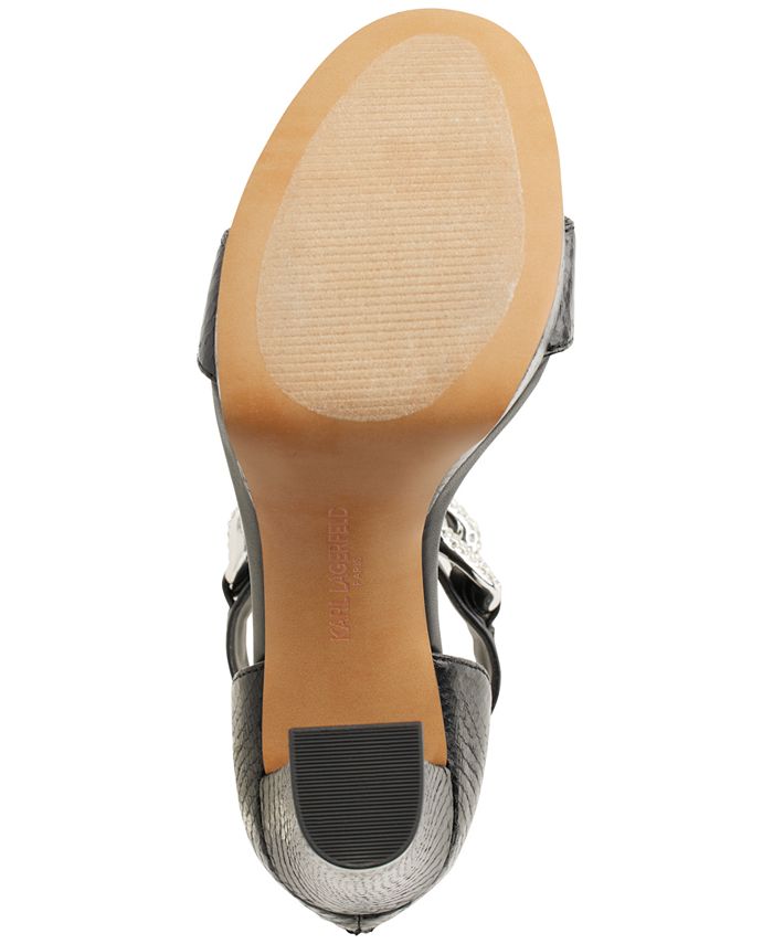 KARL LAGERFELD PARIS Anisha Ankle Strap Embellished Platform Sandals ...