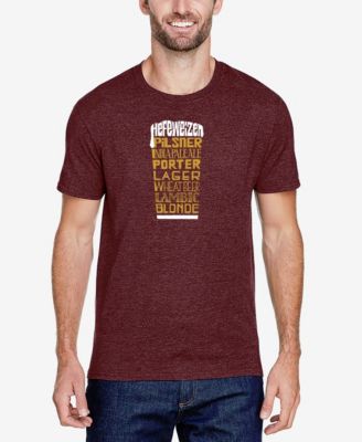 Men's Cotton/Poly Blend Word Art Styles of Beer T-shirt