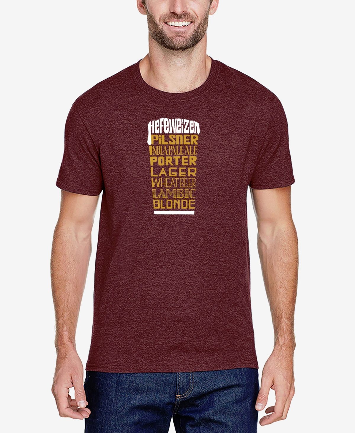 La Pop Art Men's Premium Blend Word Art Styles of Beer T-shirt