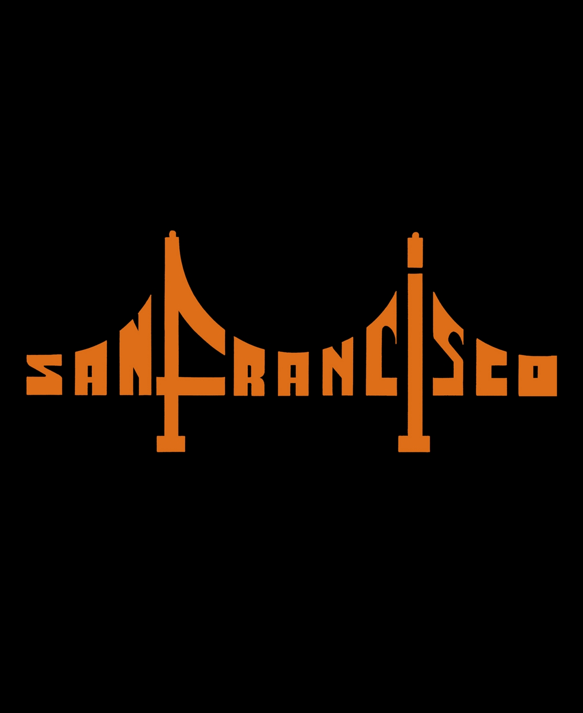 La Pop Art Men's Premium Blend Word Art San Francisco Bridge T-shirt