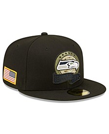 Men's Black Seattle Seahawks 2022 Salute To Service 59FIFTY Fitted Hat