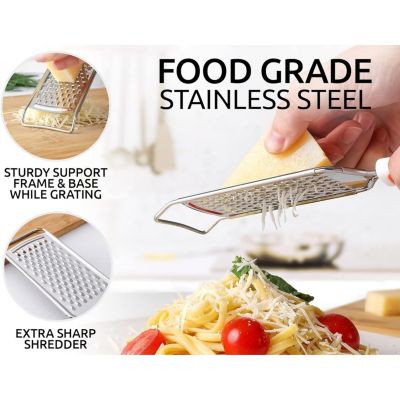 Cheese Grater Stainless Steel - Durable Rust-Proof Metal Lemon Zester Grater With Handle