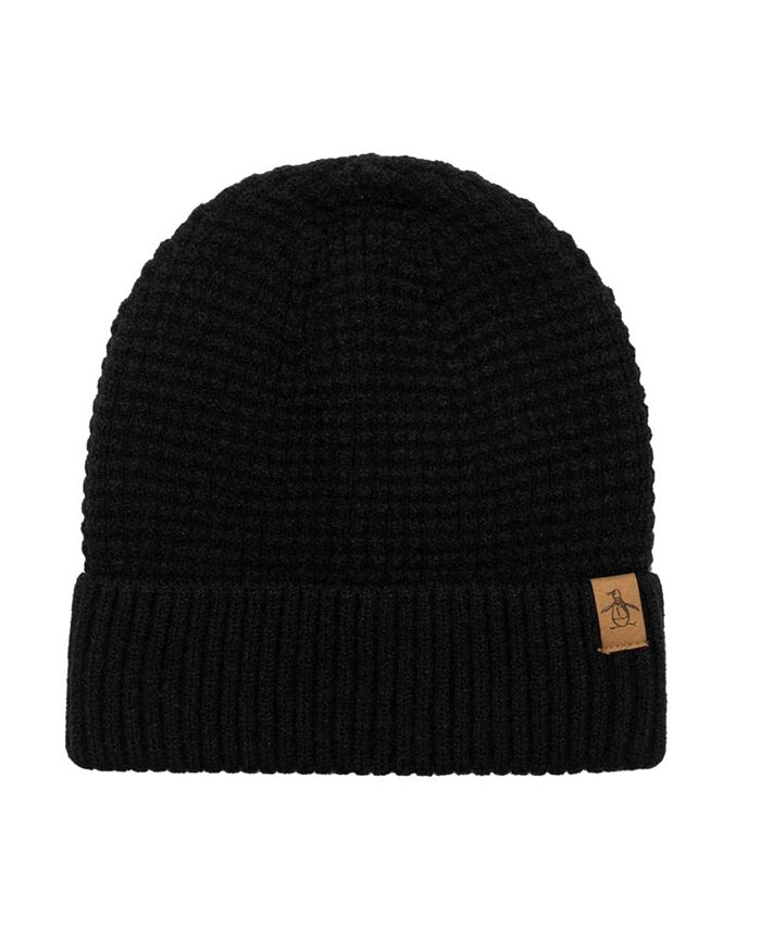 Penguin Men s Waffle Knit Cuffed Beanie Hat Macy s