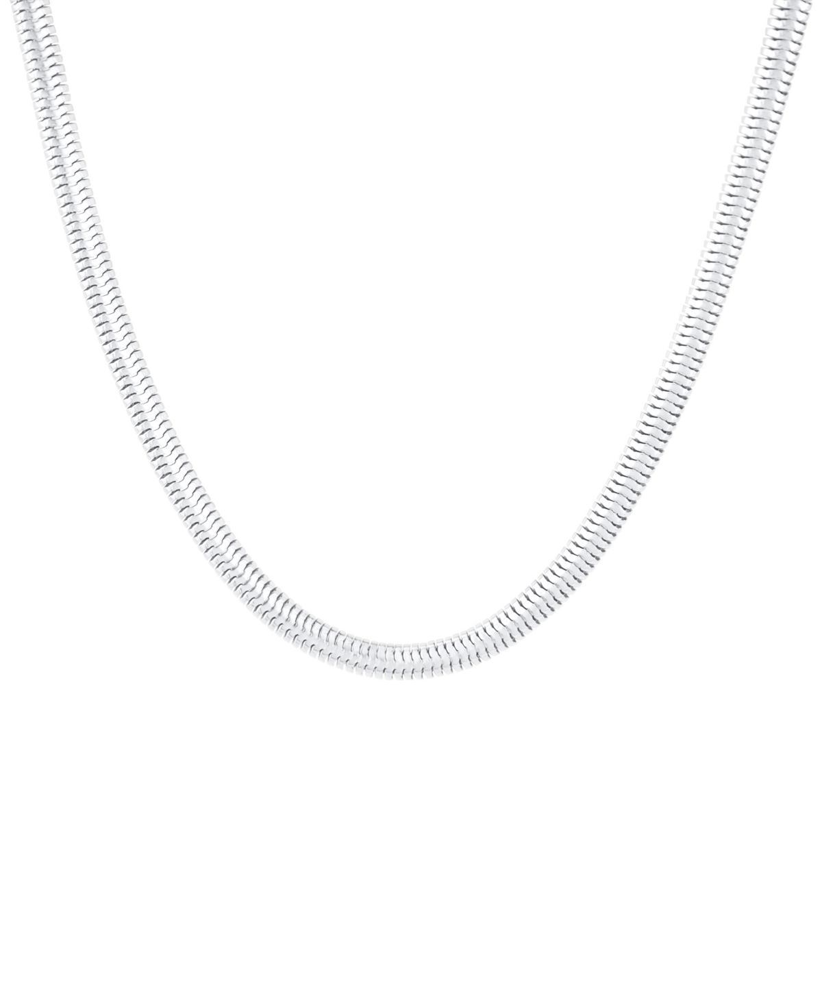 Snake Chain Necklace in Fine Silver Plated - Silver-Tone