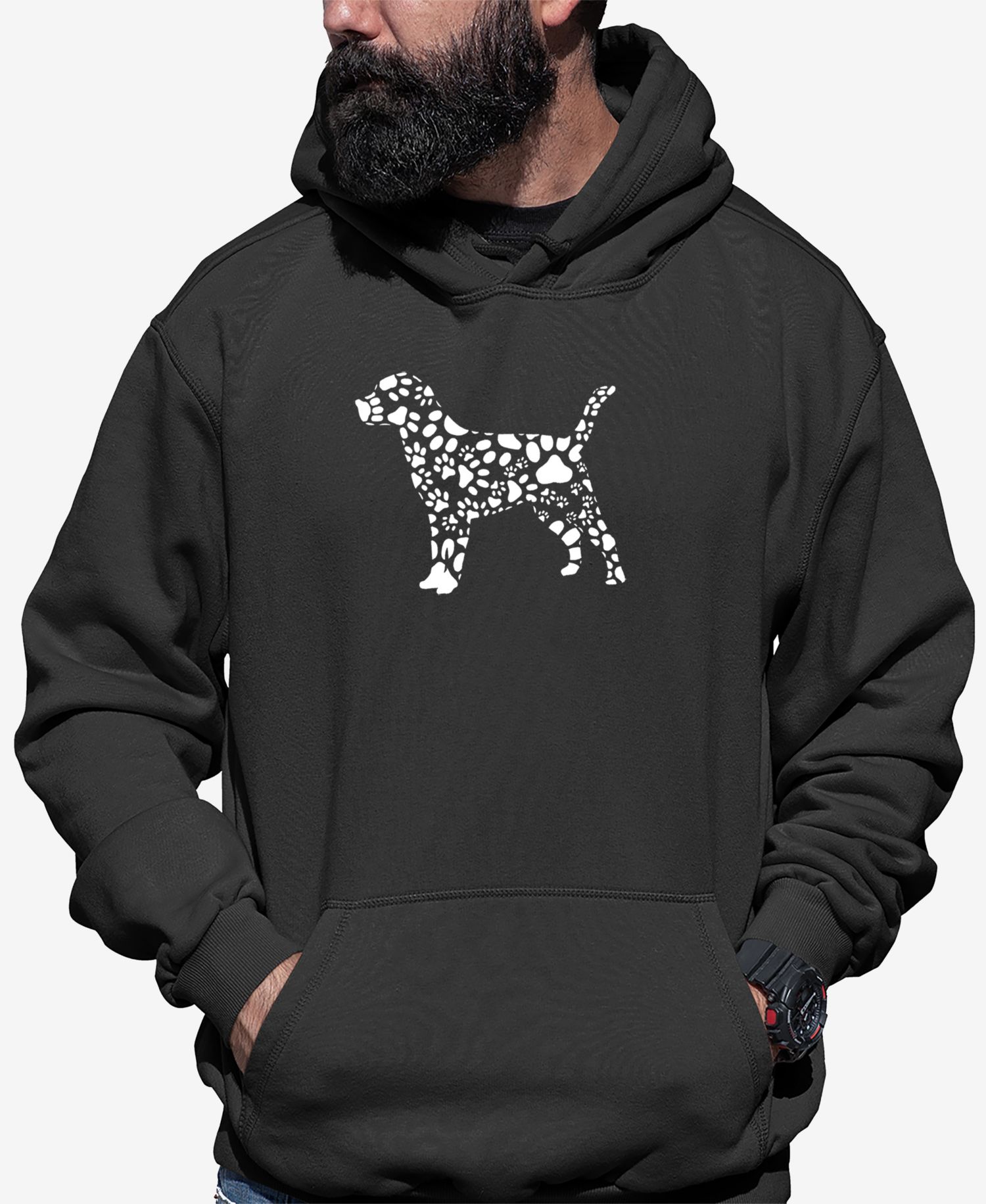 Men's Dog Paw Prints Word Art Hooded Sweatshirt