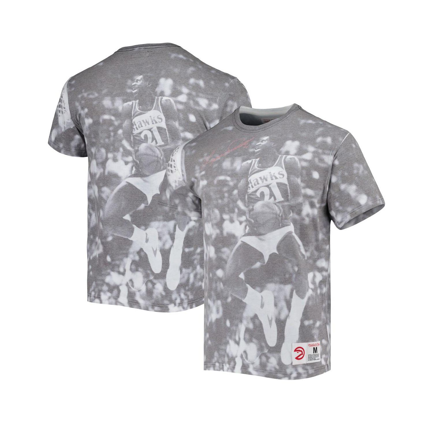Men's Dominique Wilkins Gray Atlanta Hawks Above The Rim Sublimated T-shirt