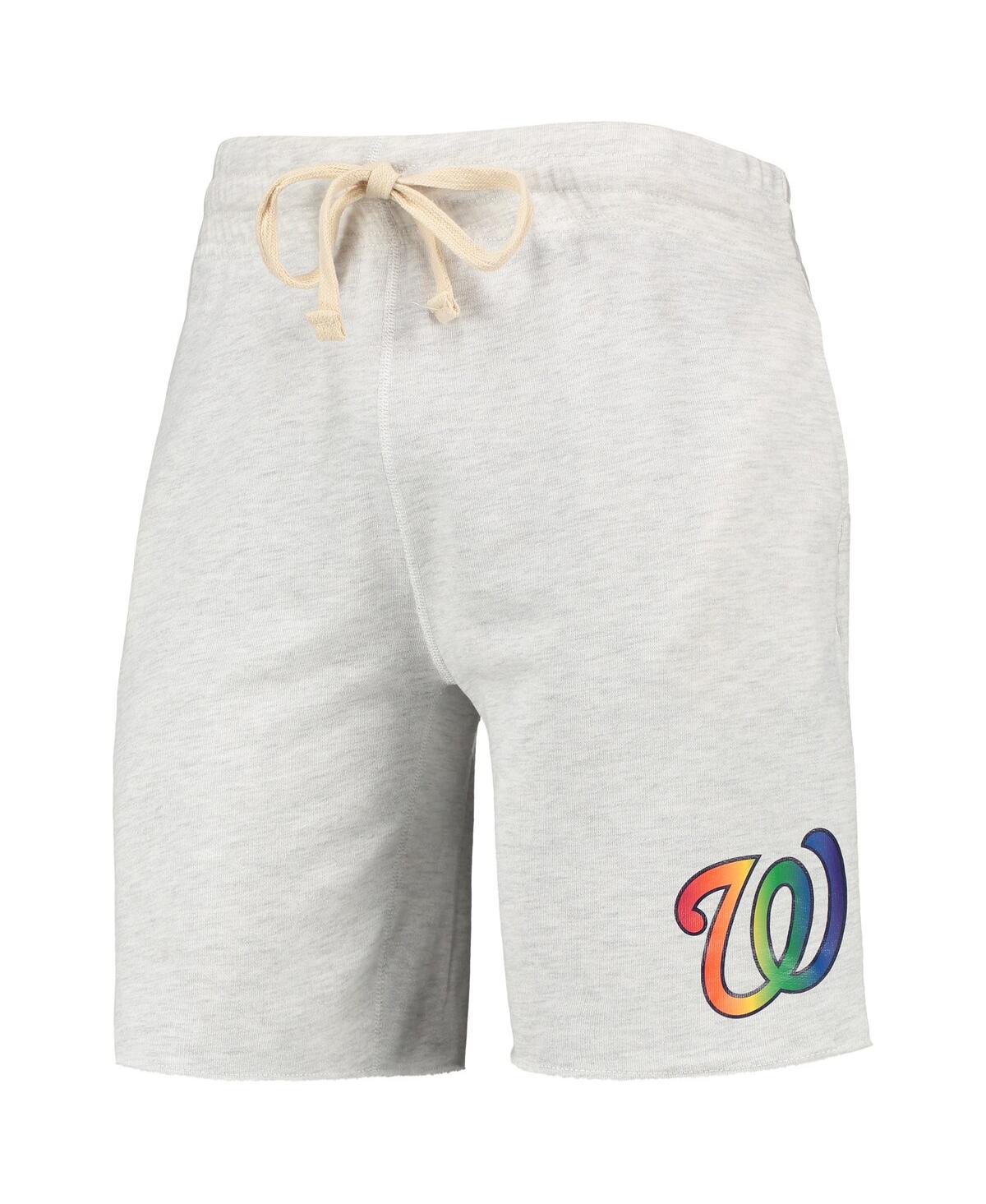 Men's Concepts SportWashington Nationals Mainstream Logo Terry Tri-Blend Shorts - Oatmeal