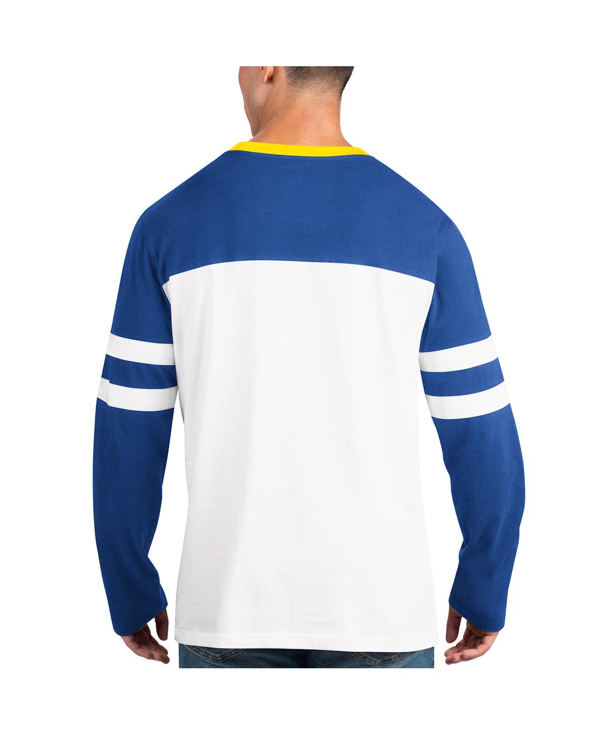 Shop Starter Men's  Royal, White Los Angeles Rams Halftime Long Sleeve T-shirt In Royal,white