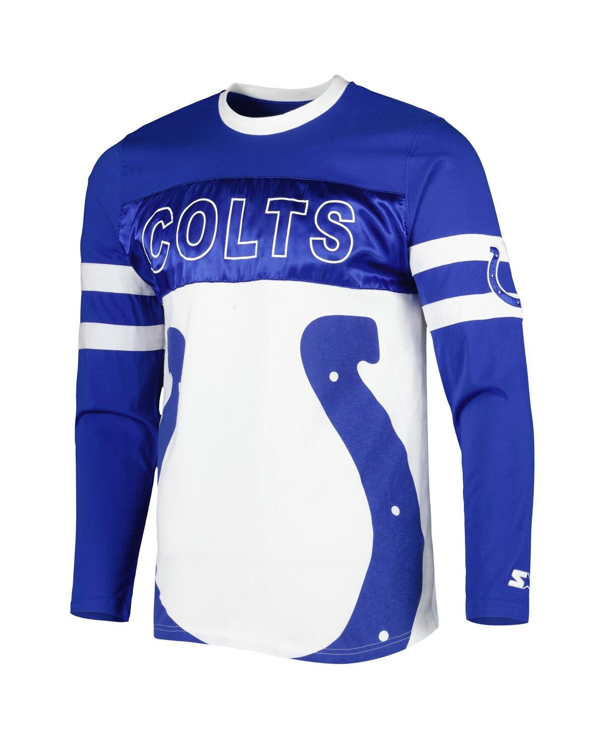 Shop Starter Men's  Royal, White Indianapolis Colts Halftime Long Sleeve T-shirt In Royal,white