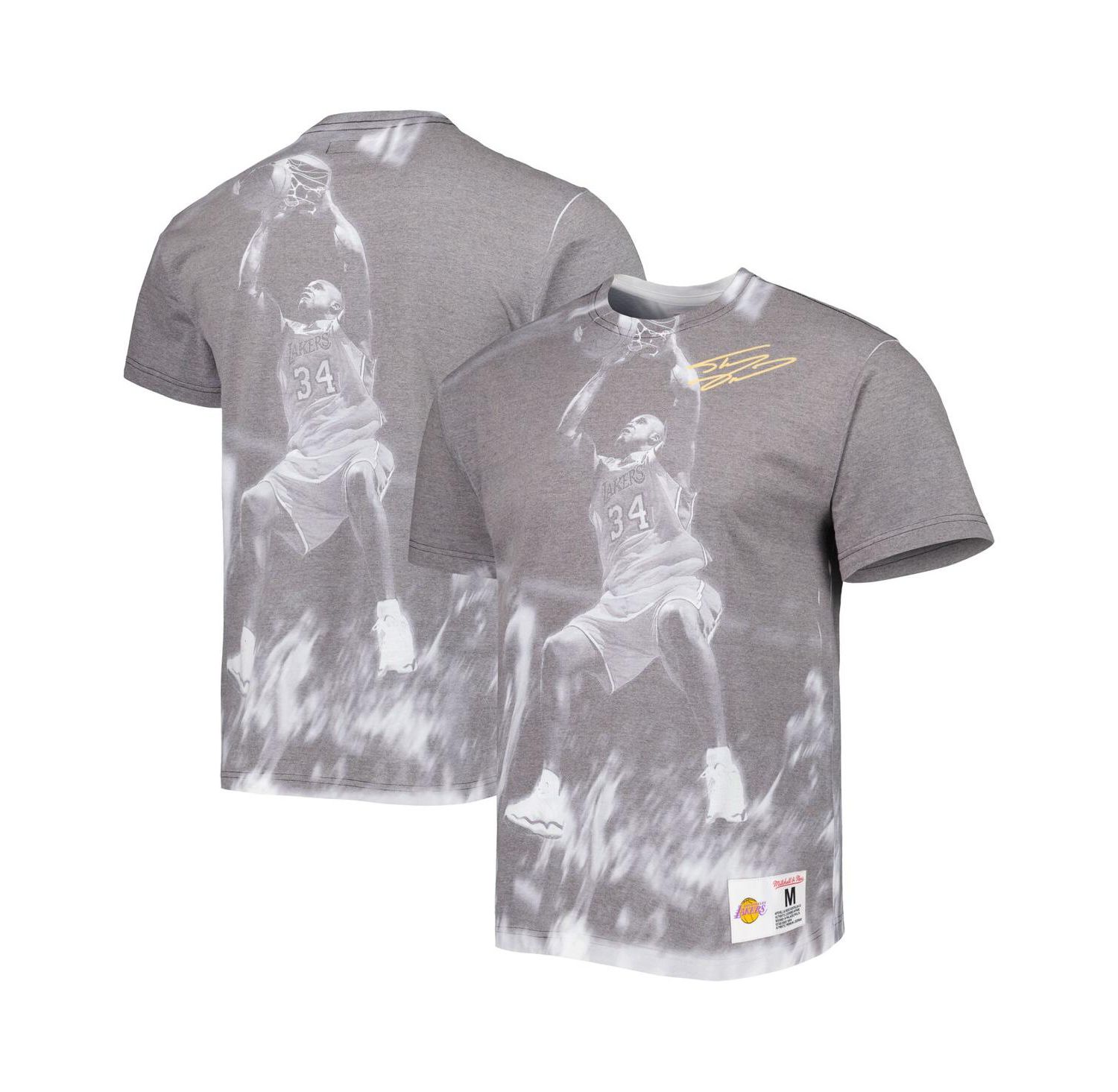 Men's Shaquille O'Neal Gray Los Angeles Lakers Above The Rim Sublimated T-shirt