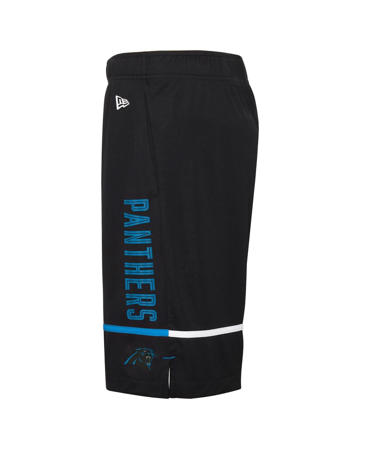 NEW ERA MEN'S NEW ERA BLACK CAROLINA PANTHERS COMBINE AUTHENTIC RUSHER TRAINING SHORTS 