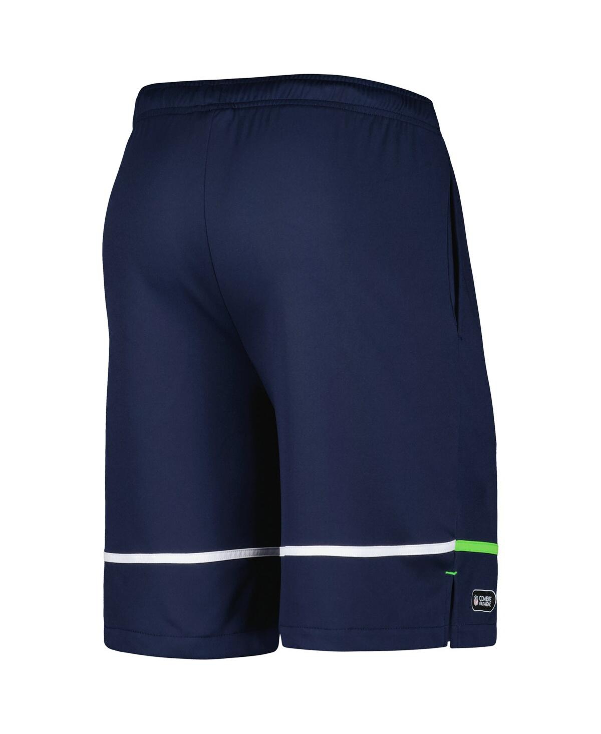 NEW ERA MEN'S NEW ERA COLLEGE NAVY SEATTLE SEAHAWKS COMBINE AUTHENTIC RUSHER TRAINING SHORTS 