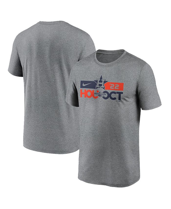 Nike Men's Heather Charcoal Houston Astros 2022 Postseason T-shirt - Macy's