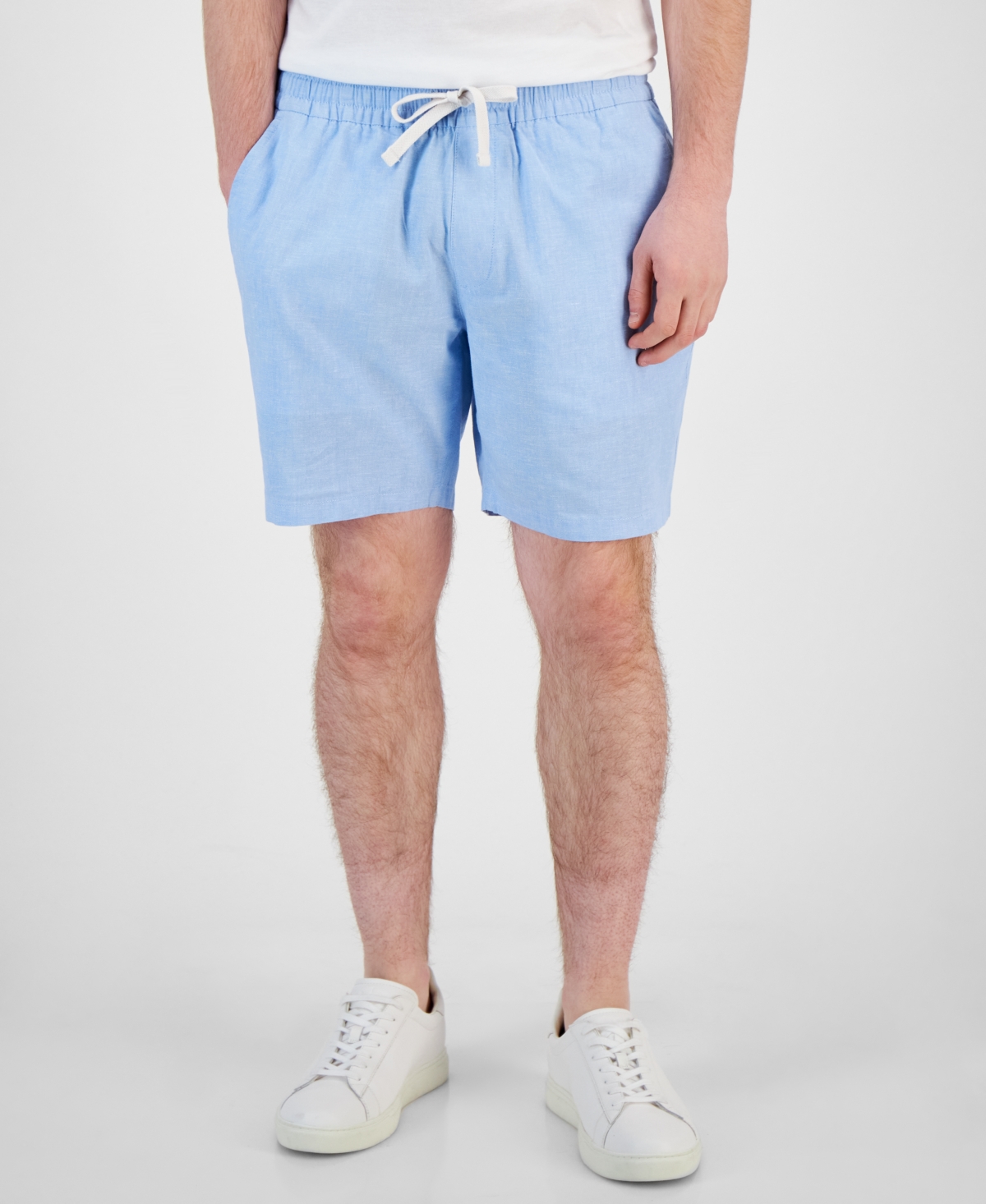 Sun + Stone Men's Charlie Linen Pull-on Shorts, Created For Macy's In Skysail Blue