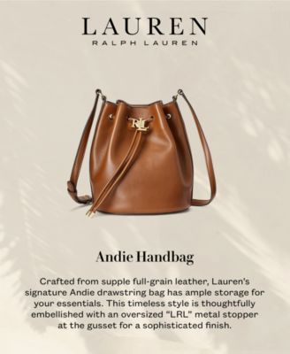 Lauren Ralph Lauren Leather Medium Andie Drawstring Bag