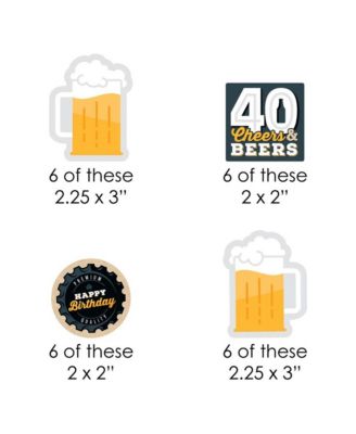 Big Dot Of Happiness Cheers And Beers To 40 Years - DIY Shaped 40th ...