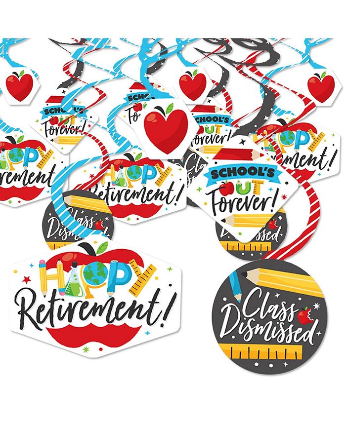 Big Dot Of Happiness Teacher Retirement - Paper Straw Decor