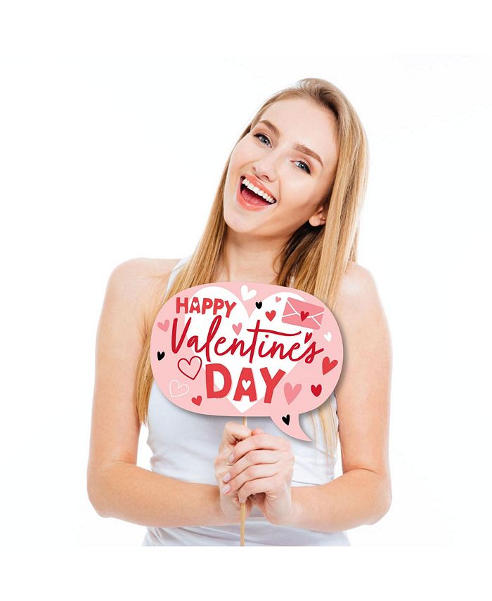 Big Dot Of Happiness Valentine's Day Centerpiece Sticks - Set Of 15 Heart & XOXO Table Toppers - View #2