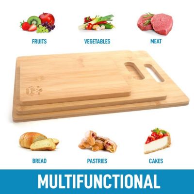 Bamboo Wooden Cutting Boards – Premium 3-Piece Set Cutting Board Set