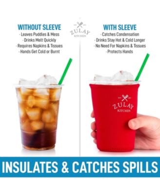 Reusable Neoprene Medium Coffee Sleeve – Fits 22oz to 24oz Iced Cups